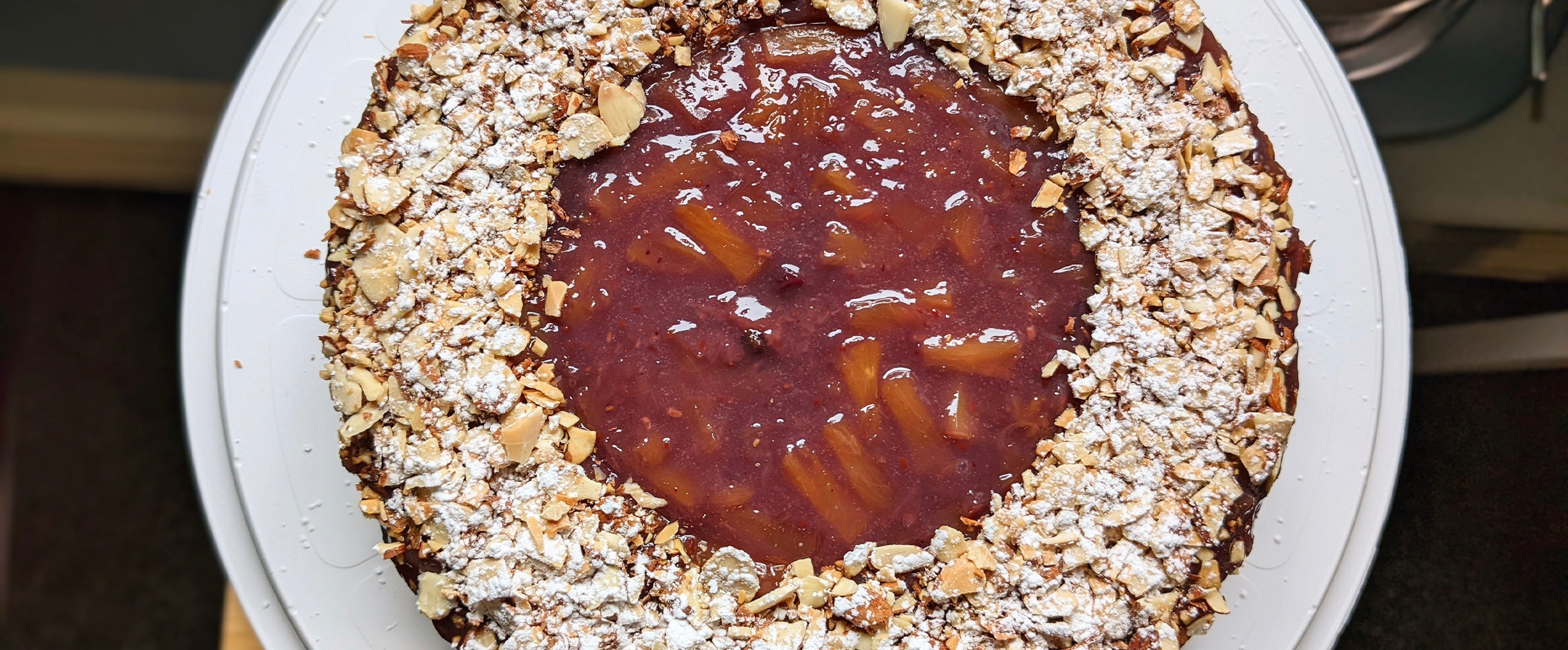 No-Bake Mascarpone Cheesecake w/ Pineapple & Mixed Berry Compote