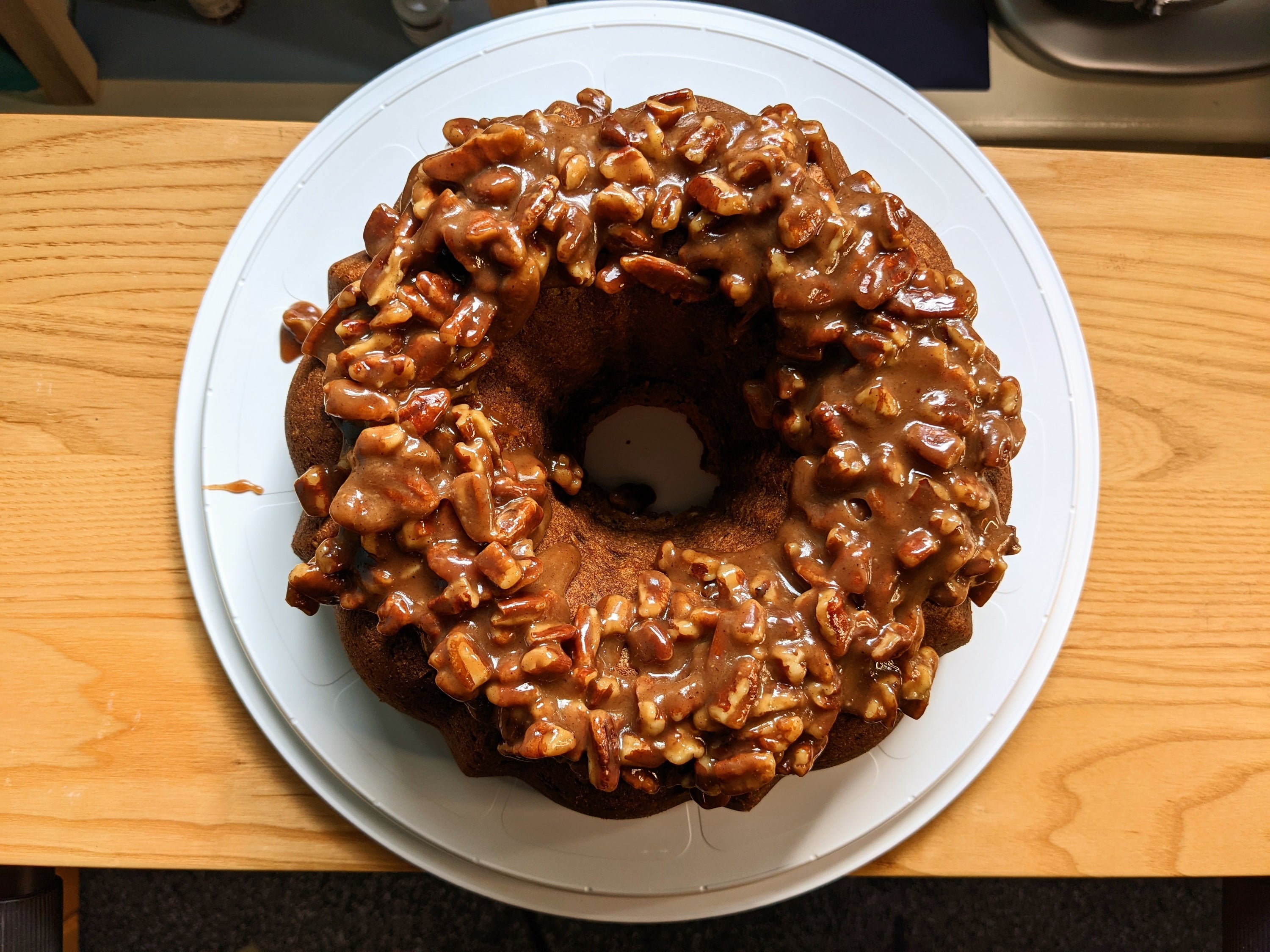 Sweet Potato Spice Cake w/ Buttery Maple-Spiced Pecans